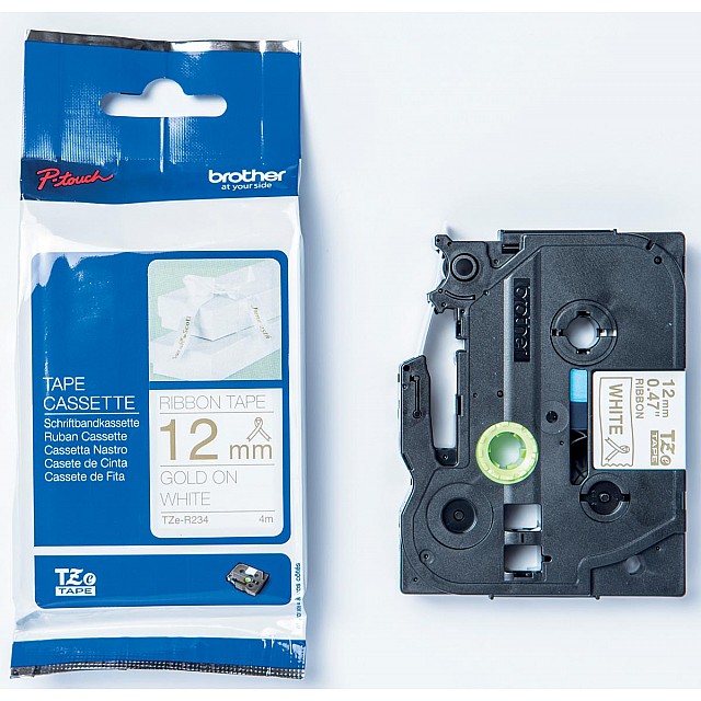 BROTHER TAPE TZE 12MM GOUD/WIT