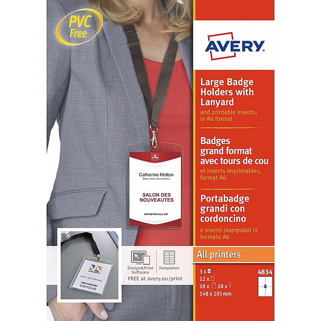 AVERY BADGE+LANYARD ZW DS10
