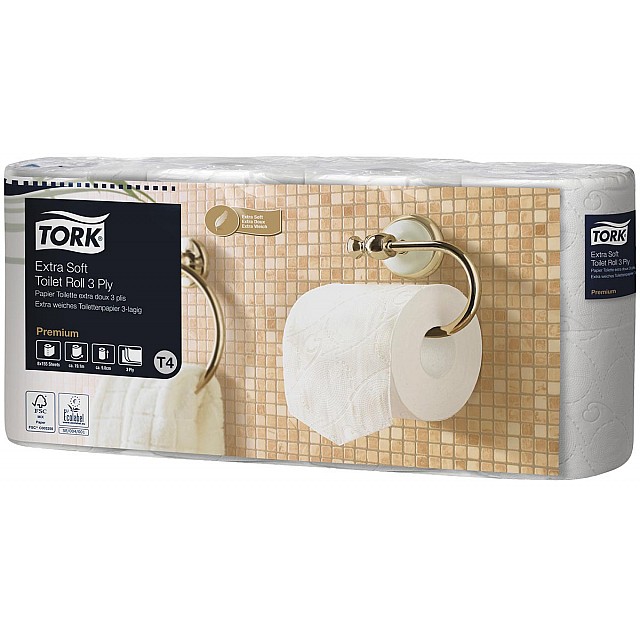 TORK T4 TOILETPAPIER 3L Premium Xtra soft 155vel PK8*