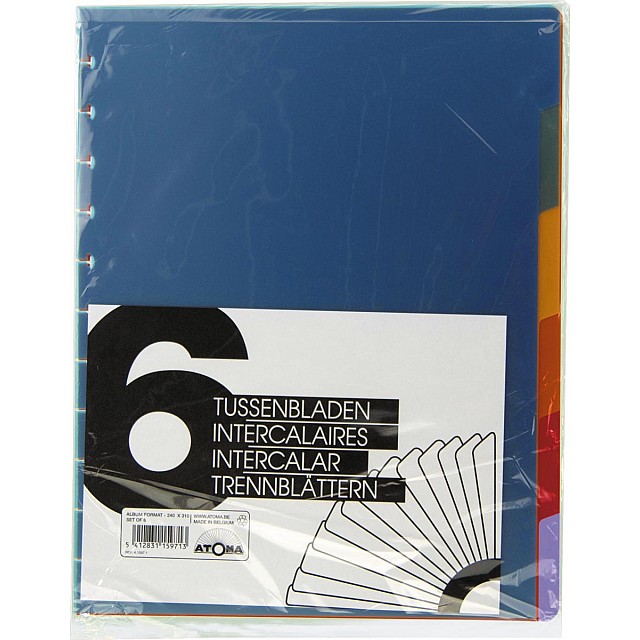 ATOMA TABBLADEN VOOR SHOWALBUM  A4 6 Tabs