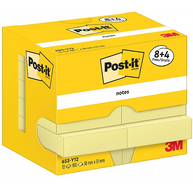 POST-IT 100V 38X51 GL 8+4