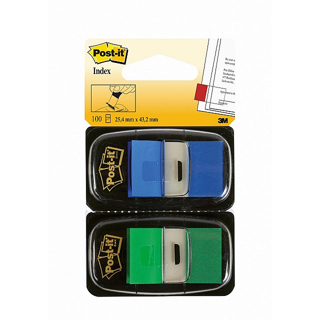 POST-IT INDEX DUO GROEN/BLAUW