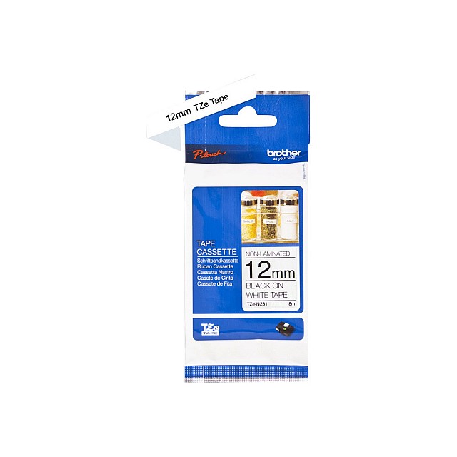 BROTHER P-Touch TZE-N231 black on white 12mm stuk