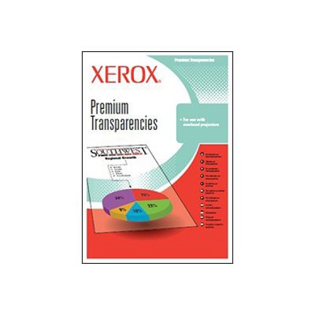 XEROX transparancies with 14mm removable stripe A4