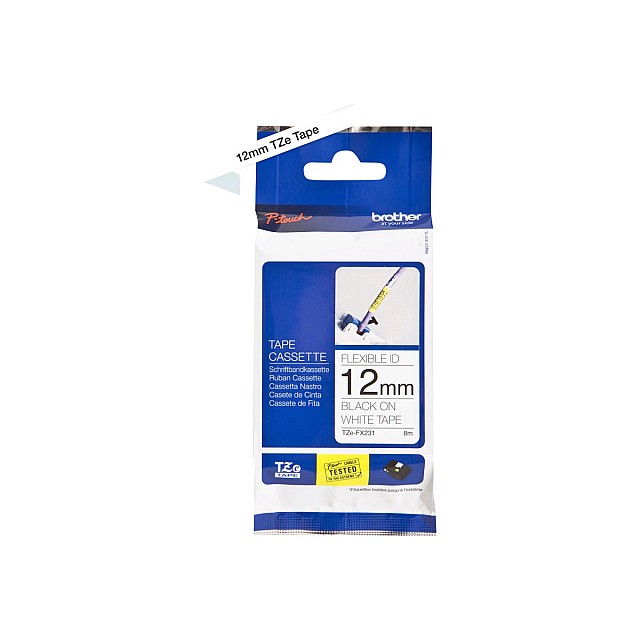 BROTHER P-Touch TZE-FX231 black on white 12mm