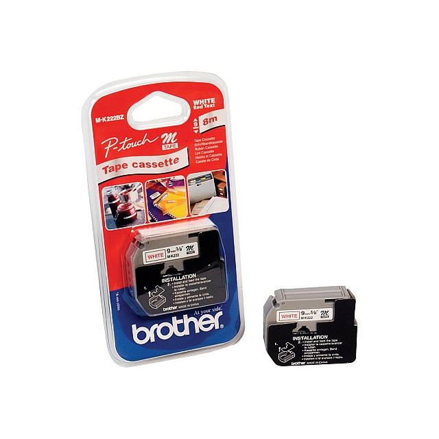 BROTHER P-Touch MK-222 red on white 9mm