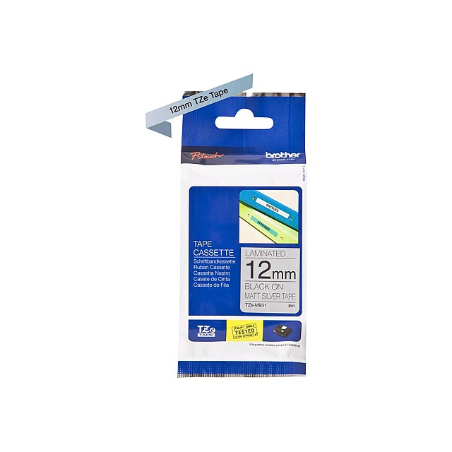 BROTHER P-Touch TZE-M931 black on silver-matt 12mm