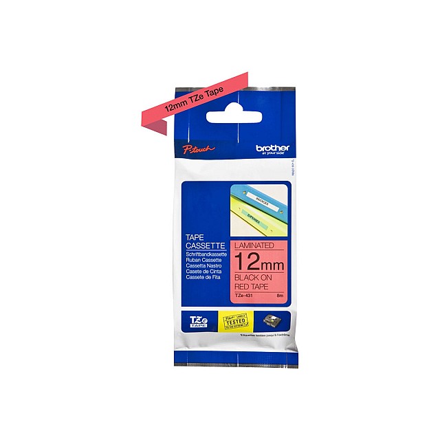 BROTHER TAPE 12MM ZWA OP ROOD