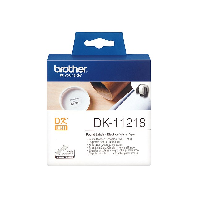 BROTHER P-Touch DK-11218 die-cut round label 24x24mm 1000 la