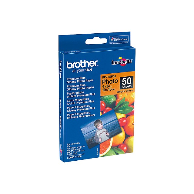 BROTHER glossy photo paper wit 100x150mm 50 sheets