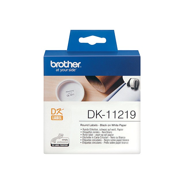 BROTHER P-Touch DK-11219 die-cut round label 12x12mm 1200 la
