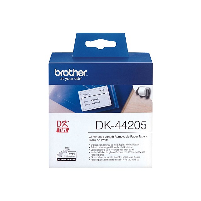 BROTHER P-Touch DK-44205 removable white thermal paper 62mm