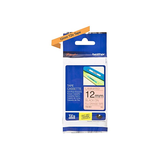 BROTHER TZEB31 Tape Black/Orange 12mm 5M