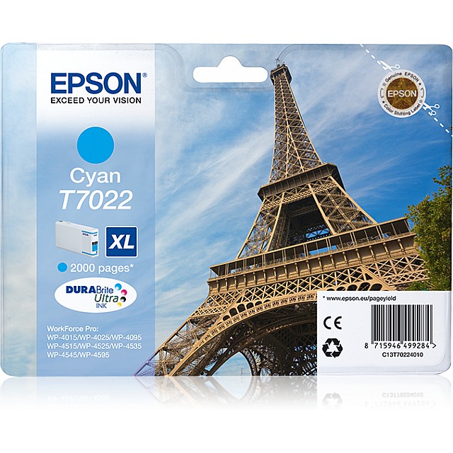 EPSON T7022 inktcartridge cyaan high capacity 21.3ml 2.000 p