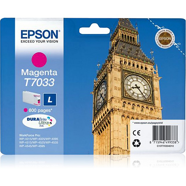 EPSON T7033 inktcartridge magenta standard capacity 9.6ml 80