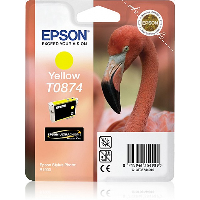 EPSON T0874 inktcartridge geel standard capacity 11.4ml 1-pa