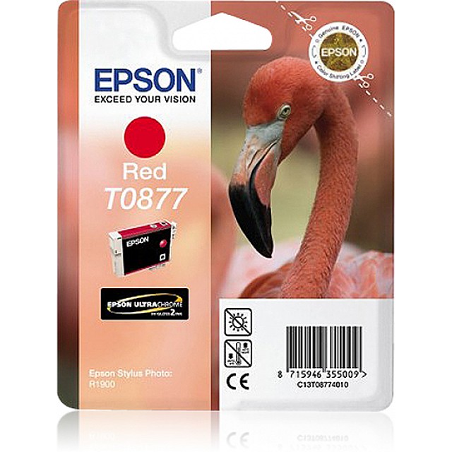 EPSON T0877 inktcartridge rood standard capacity 11.4ml 1-pa