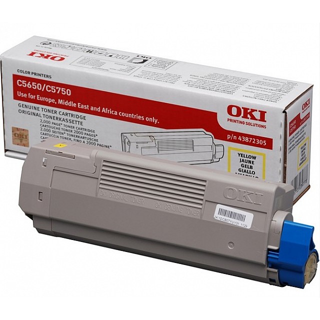OKI C5650, C5750 tonercartridge geel standard capacity 2.000