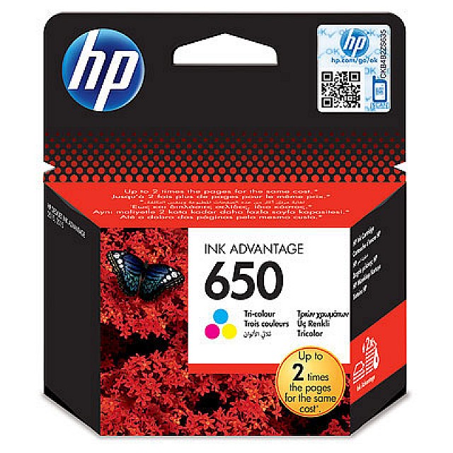 HP 650 original Ink cartridge CZ102AE 302 tri-colour standar