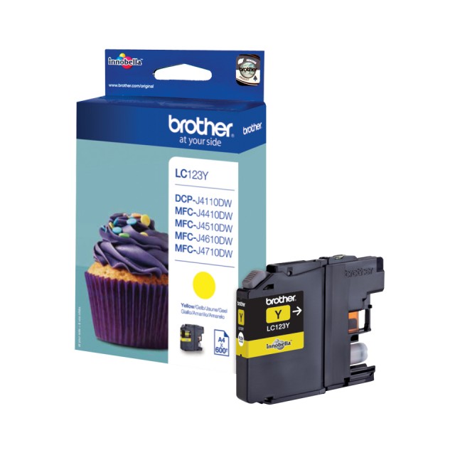 BROTHER LC-123 inktcartridge geel standard capacity 600 pagi