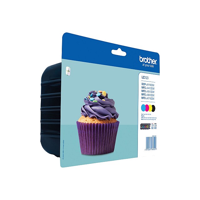 BROTHER LC-123 inktcartridge zwart en drie kleuren standard