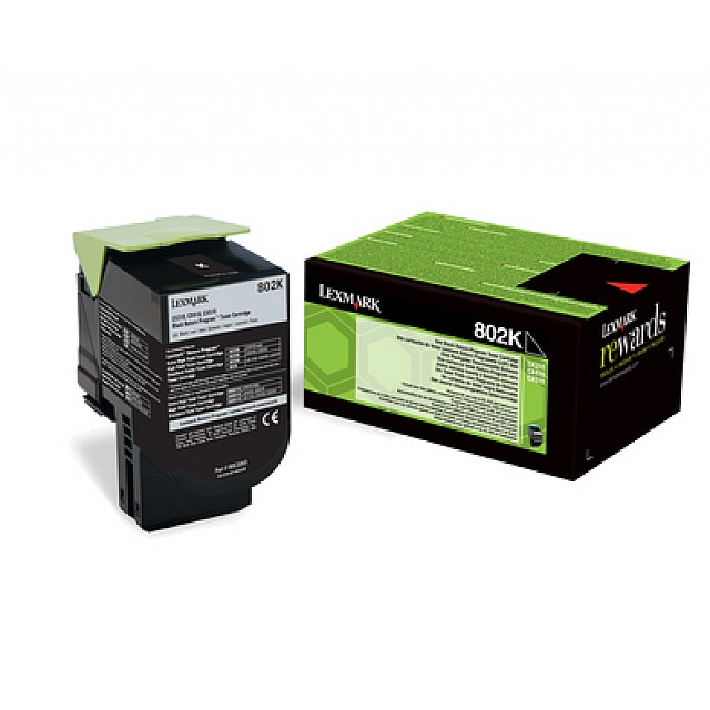LEXMARK 802K tonercartridge zwart low capacity 1.000 paginas