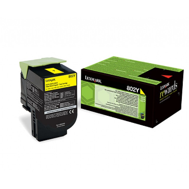 LEXMARK 802Y tonercartridge geel low capacity 1.000 pagina s