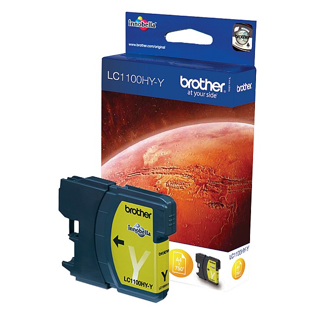 BROTHER LC-1100 inktcartridge geel high capacity 16ml 750 pa