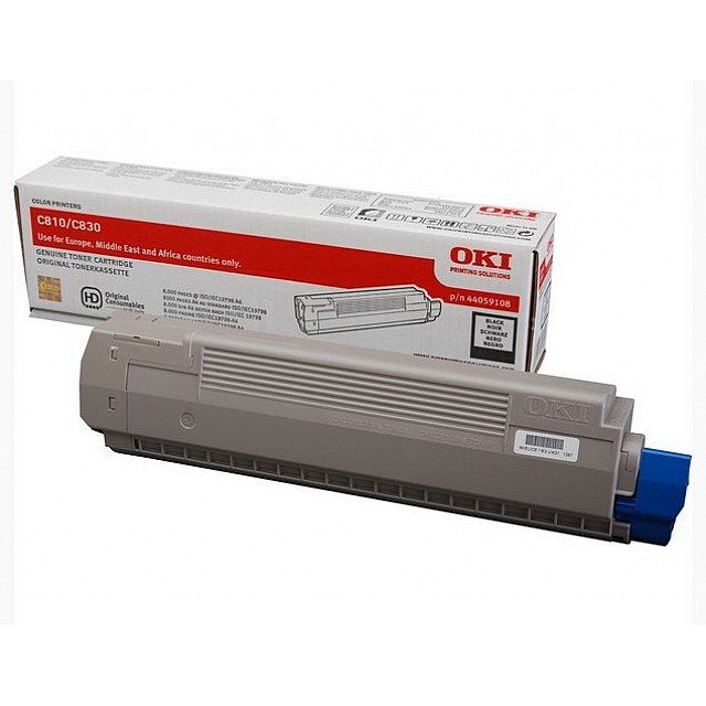 OKI C810, C830 tonercartridge zwart standard capacity 8.000