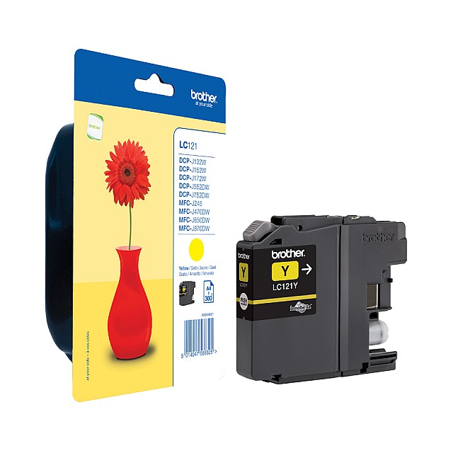 BROTHER LC121Y ink yellow 300pages for DCP-J752DW,MFC-J470DW