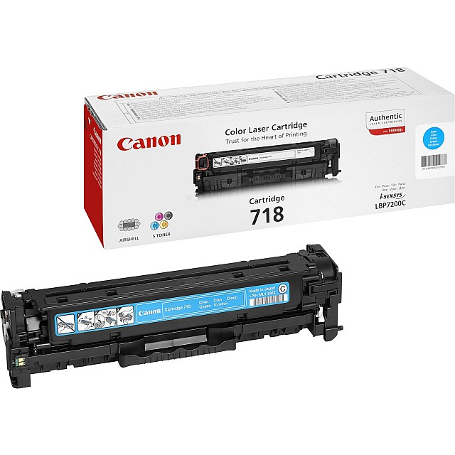 CANON 718 tonercartridge cyaan standard capacity 2.900 pagin