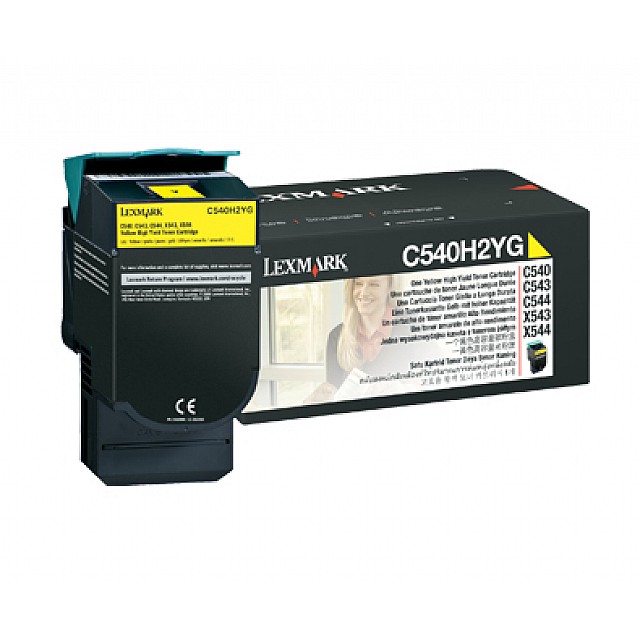 LEXMARK C540, C543, C544, X543, X544 tonercartridge geel hig