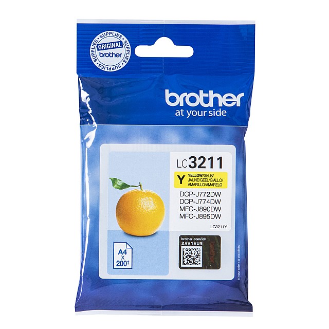BROTHER LC3211Y Yellow ink cartridge with a capacity of 200