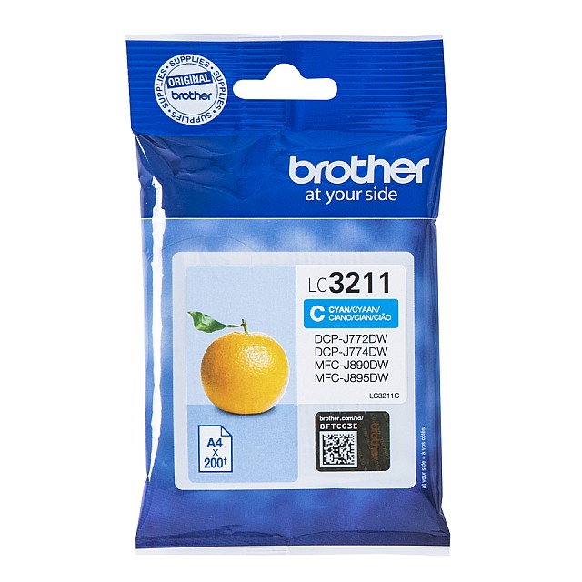 BROTHER LC3211C Cyan ink cartridge with a capacity of 200 pa