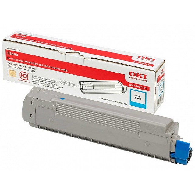 OKI C8600, C8800 tonercartridge cyaan standard capacity 6.00