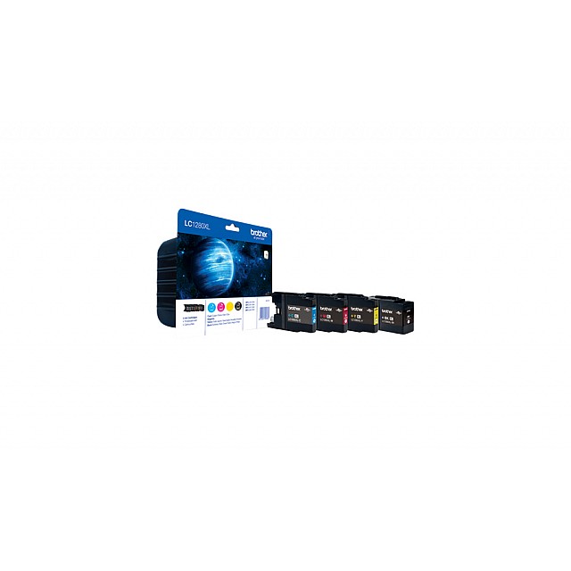 BROTHER LC-1280 inktcartridge zwart en drie kleuren extra hi