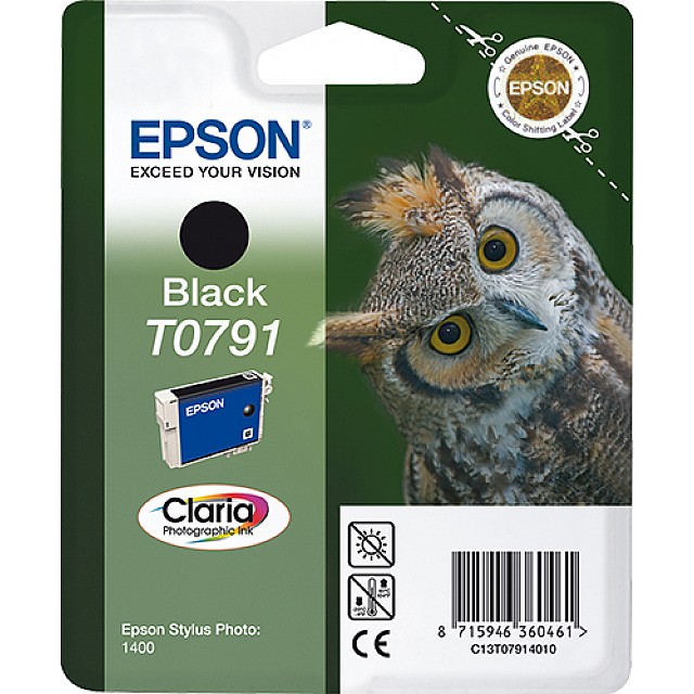 EPSON T0791 inktcartridge zwart standard capacity 11ml 1-pac