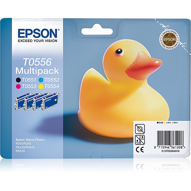 EPSON T0556 inktcartridge zwart en drie kleuren standard cap
