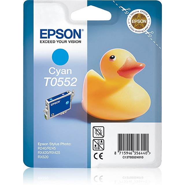EPSON T0552 inktcartridge cyaan standard capacity 8ml 290 pa