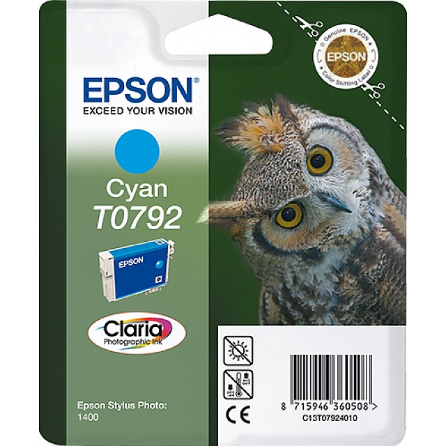 EPSON T0792 inktcartridge cyaan standard capacity 11ml 1-pac