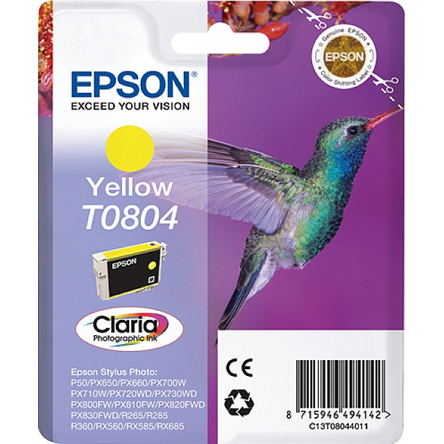 EPSON T0804 inktcartridge geel standard capacity 7.4ml 520 p