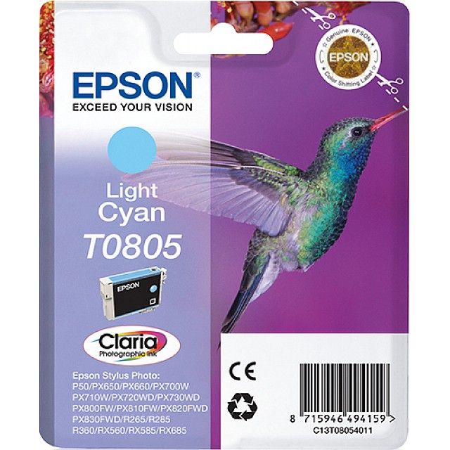 EPSON T0805 inktcartridge licht cyaan standard capacity 7.4m
