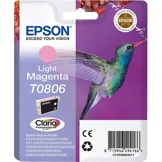 EPSON T0806 inktcartridge licht magenta standard capacity 7.