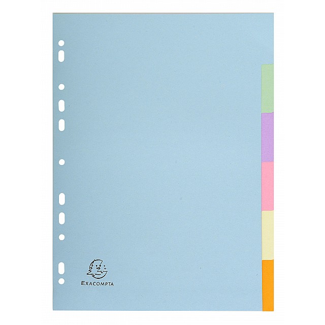EXAC TABKAART 6TABS A4 FELLE KLEUREN