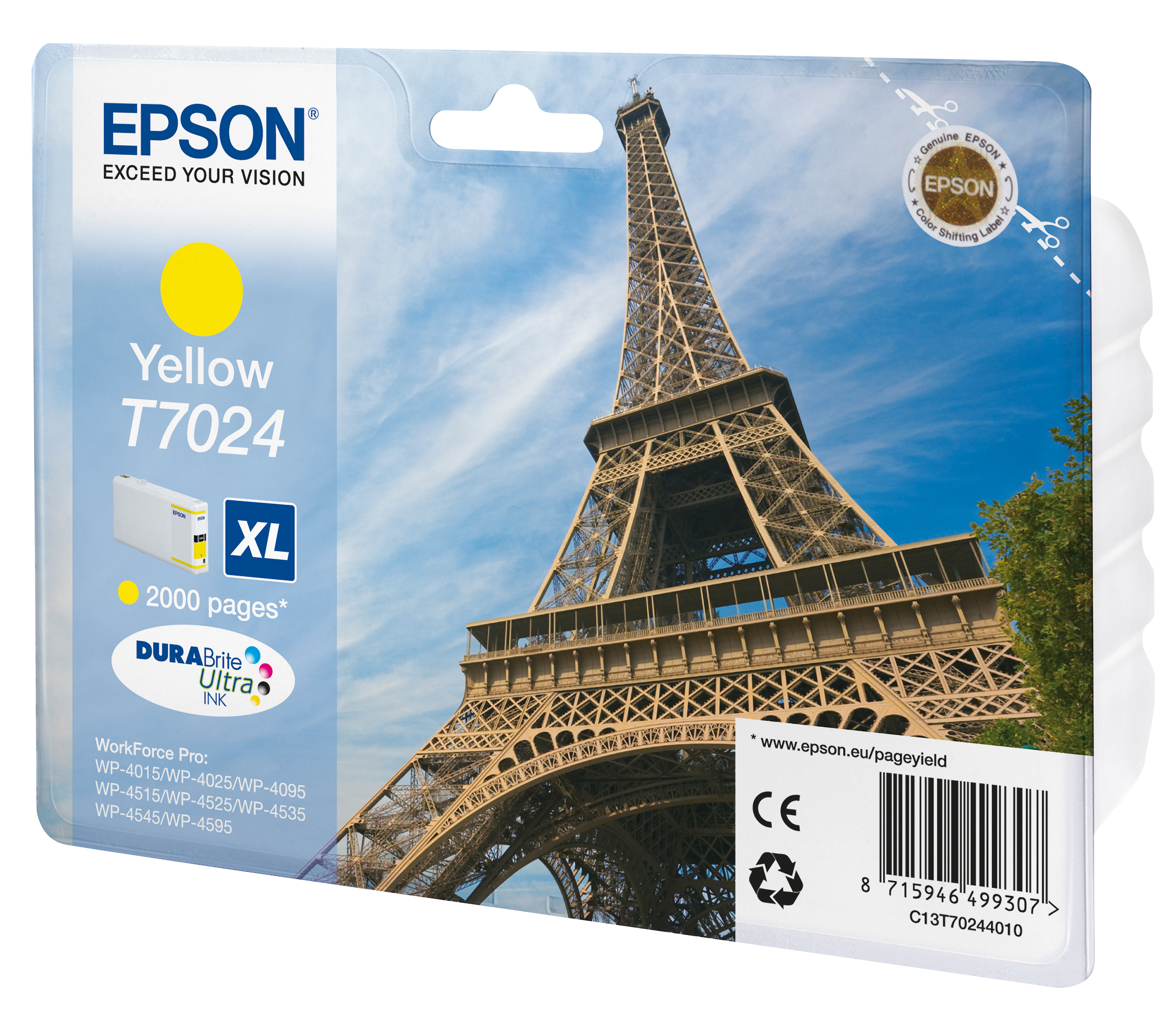 EPSON T7024 inktcartridge geel high capacity 21.3ml 2.000 pa