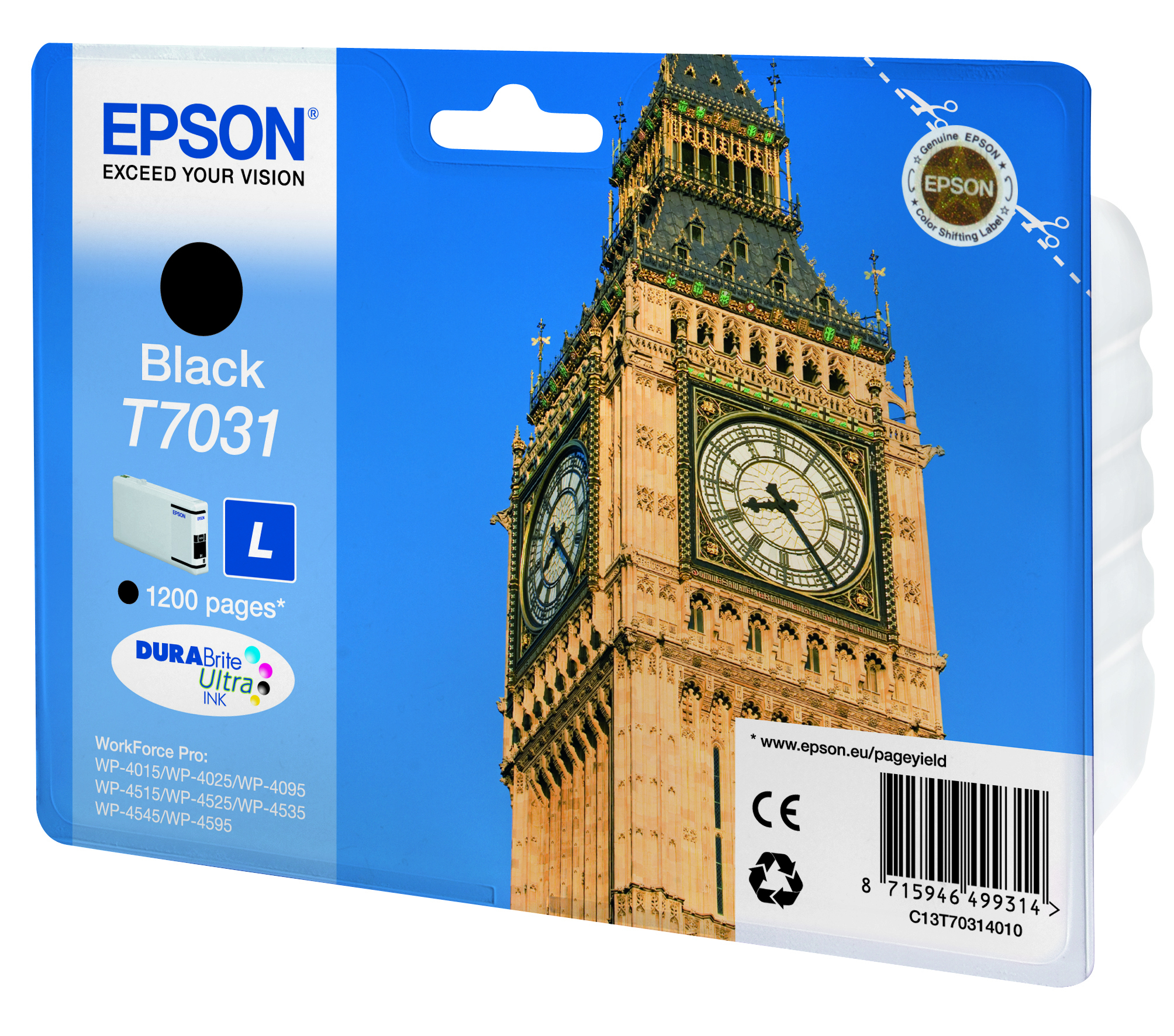 EPSON T7031 inktcartridge zwart standard capacity 24ml 1.200