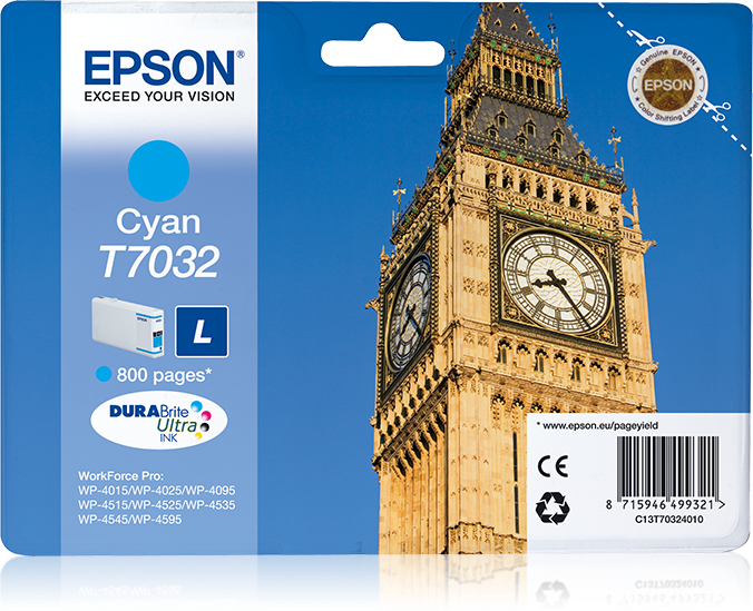 EPSON T7032 inktcartridge cyaan standard capacity 9.6ml 800