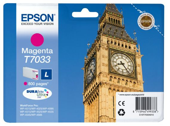 EPSON T7033 inktcartridge magenta standard capacity 9.6ml 80