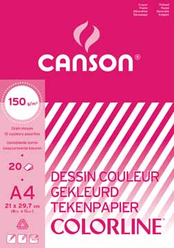 BL 20V TEKENPAP A4 ASS COLORLI