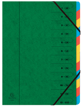VOORORDNER 12 TABS GROEN